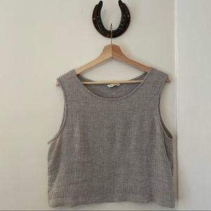 Elizabeth Suzann Petra Crop, smoke linen gauze